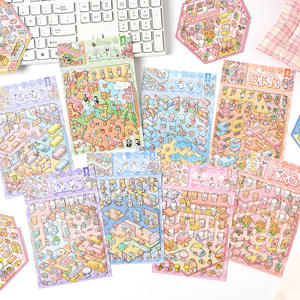 Autocollants en papier adhésif 3D stéréo personnalisés pour enfants, scène <span class=keywords><strong>de</strong></span> dessin animé, lieu populaire exclusif, vente en gros - Product Image 1