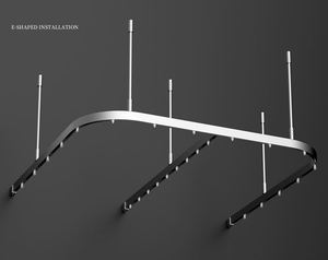 Rail de rideau d'hôpital en forme de U avec crochet en S, accessoires de rail de rideau d'hôpital courbé, suspension au plafond - Product Image 1