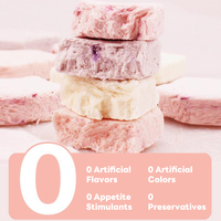 Natuurlijk gevriesdroogd huisdierenvoer Fruit & Melkkaasblokjes voor honden en katten, Probiotische snack voor de spijsvertering