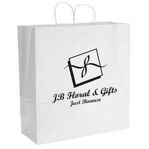 Sacs en papier kraft blanc et brun à prix de gros, sacs cadeaux avec poignées, emballage personnalisé recyclable - Product Image 2