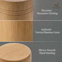 Boîte en bambou naturel de qualité supérieure avec logo personnalisé, boîte cylindrique en bois durable pour le thé, boîte-cadeau professionnelle, emballage