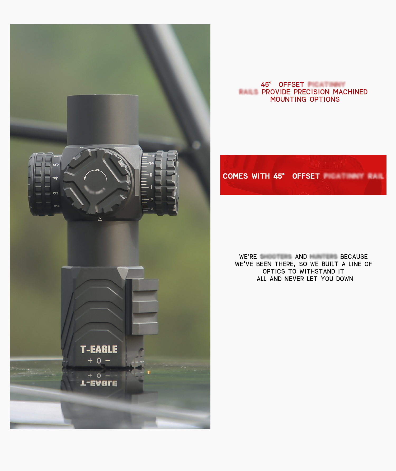 T-EAGLE MR PRO 3X30IR Shockproof Scope with Red Green Illumination