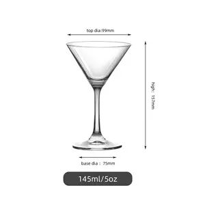 STONE ISLAND Verre à Martini à longue tige en forme de V Verre à Martini en cristal rond sans plomb à bord lisse