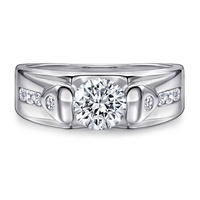 Bague Classique pour Homme en Argent Sterling 925 avec Zirconium Cubique, Plaqué Rhodium, Bijoux Fins pour Fiançailles, Mariage, Anniversaire, Cadeau de Fête