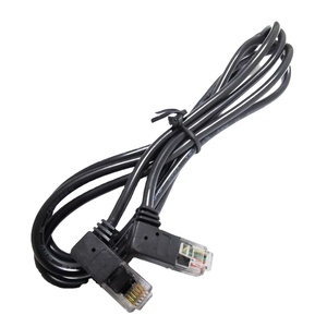 RJ45 <span class=keywords><strong>Ethernet</strong></span> Kabel 8P8C 90 Graden Haakse RJ45 Patch Cord Lan Kabel 2464 26AWG Zwart Custom Lengte - Product Image 1