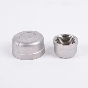 RTS Stainless Steel 201 304 Blinds Threaded Round Tube Fitting Caps Pipe Fitting Dome End For Steel Tube Male Threaded Cap