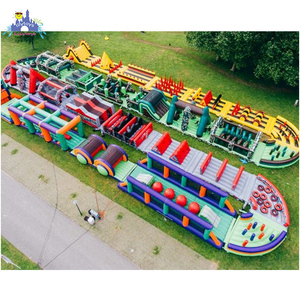 Lilytoys Factory Buen precio Personalizable Comercial Gigante 200 m Equipo de carrera de obstáculos al aire libre Carrera de obstáculos inflable - Product Image 1