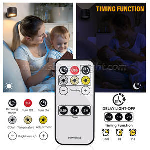 โคมไฟแม่เหล็ก LED แบบหมุนได้อั<span class=keywords><strong>จ</strong></span>ฉริยะ, ที่ยึดข้างเตียงในร่มแบบชาร์จไฟได้สำหรับห้องนอนห้องโถงห้องน้ำ<span class=keywords><strong>ผนัง</strong></span><span class=keywords><strong>ภายใน</strong></span> - Product Image 5
