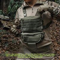 Harnais de poitrine tactique Molle - Nylon imperméable avec fermeture à fermoirs vert-noir personnalisé pour les activités de plein air