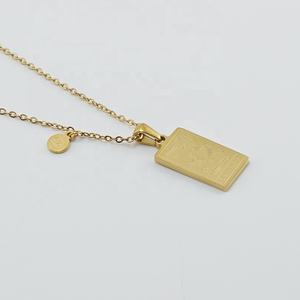 Collar de Acero Inoxidable Chapado en Oro de 18K al por Mayor con Colgante Rectangular de los 12 Signos del Zodíaco, <span class=keywords><strong>Mapa</strong></span> <span class=keywords><strong>Estelar</strong></span> Grabado, Joyería de Horóscopo - Product Image 5