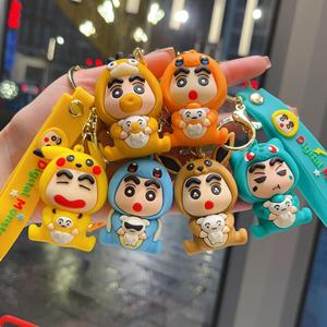 Porte-clés transformable Pokémon Crayon Shin-chan, figurine Shin-chan blanche de dessin animé, pendentif mignon, cadeau pour machine à griffes, vente en gros - Product Image 1