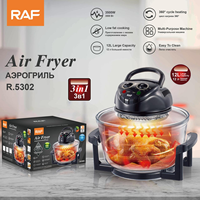 Cuisinière multifonctionnelle de comptoir, friteuse à air en verre, four à micro-ondes électrique Turbo 360 °   Four halogène chauffant Cycle Heating 12L pour la maison RAF R.5302
