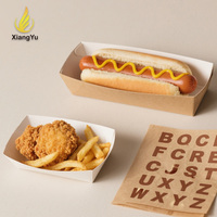Boîte à sandwich personnalisée résistante à la graisse, plateau en papier, emballage écologique pour sandwichs demi-entiers/entiers/mini, logo en relief, vente en gros