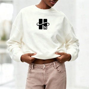 <span class=keywords><strong>Felpa</strong></span> girocollo da <span class=keywords><strong>donna</strong></span> personalizzata con ricamo LOGO, casual, a maniche lunghe, vestibilità ampia, in morbido pile, <span class=keywords><strong>basic</strong></span> - Product Image 2