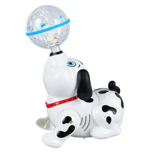 かわいい電気歌うと踊るヘッドボール子犬スピニングスタントサウンドと光発光子犬子供のおもちゃ