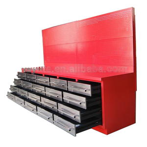 Établi industriel d'armoire de coffre de boîte à outils de fer d'acier de 10ft avec le dessus en bois - Product Image 1