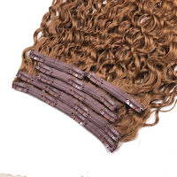 Clip de trame de tissu en gros dans les cheveux blonde brune clip dans les cheveux humains extensions de cheveux bouclés