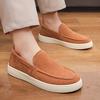 Chaussures mocassins basses pour hommes, noires, rouges, marron, café, kaki, tailles 39-45, à semelle épaisse, décontractées pour le quotidien