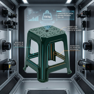 Ele-Gate <b>Plastic</b> <b>Stool</b> Green BPA-Free Recycled Super Resistant Indoor Outdoor Use - Product Image 2