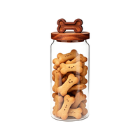 Nouveaux pots en verre pour aliments pour animaux, pots pour friandises pour animaux, pots de stockage pour aliments lyophilisés et pots de stockage pour friandises pour chats