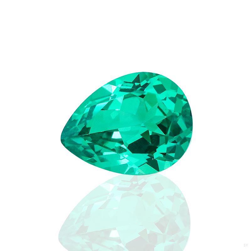 Bluish Green Lab Grown Chrysoberyl Loose Gemstone Customizable Size Pear Cut Gems Wholesale for Sale