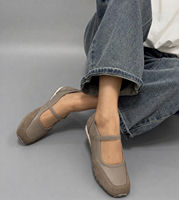 Chaussures plates légères à double bride de style minimaliste, semelle antidérapante à picots, doublure en peau de mouton pour un confort quotidien, décontractées pour femmes