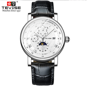 Montre en cuir mécanique multifonction à six aiguilles 30M Montre TEVISE étanche pour hommes - Product Image 6
