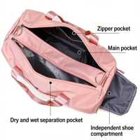 Sac de sport grand format à prix d'usine, sac de yoga compressible personnalisé avec logo, sac de Jitsu floral unique, sac de voyage extensible à prix abordable
