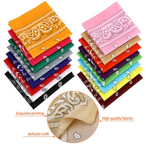 ผ้าโพกหัวสีสันสดใสอเนกประสงค์ผ้าโพกหัวสี่เหลี่ยมพิมพ์ลายคลาสสิกผ้าพันคอผ้าฝ้ายปรับแต่งโลโก้ได้ตามต้องการ - Product Image 6