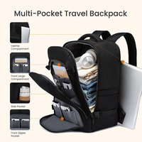 Sac à dos de voyage décontracté résistant à l'eau avec logo personnalisé, adapté aux déplacements professionnels, grande capacité, sac pour ordinateur portable 16 pouces tendance