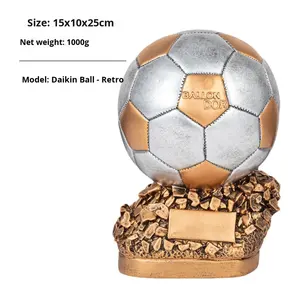 Trofeo de Fútbol <span class=keywords><strong>Serie</strong></span> Vintage, Modelo Decorativo, Figura Escultórica, Competición Universitaria, Deportes, Guante de Oro, Balón de Oro - Product Image 2