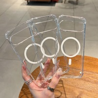 Dört Köşeli Yüksek Şeffaflıkta Kristal Kılıf Manyetik Uyumlu TPU+PC Koruyucu Kılıf Google Pixel 10/11 Pro için