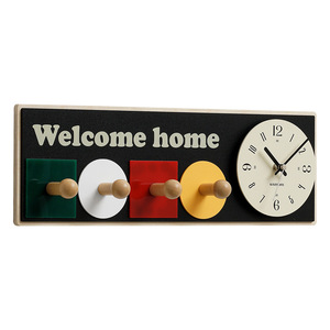Wall <b>Clock</b> Rectangular Silent Quartz <b>Battery</b> Powered Single Face Welcome Home Hook <b>Clock</b> for Living Room and Home Decor - Product Image 5