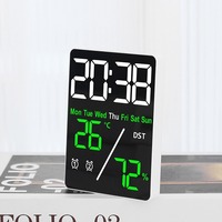 Reloj de Pared Digital LED Grande Huayang 5508 con Pantalla Multiinformación, Luz Nocturna y Doble Alarma para Hogar, Oficina y Decoración Moderna
