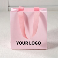 Sacs cadeaux en carton blanc avec logo personnalisé, sacs en papier pour bijoux, emballage pour collier, bague, boucles d'oreilles et bracelet avec poignées