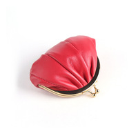 Porte-monnaie multicolore en solde avec fermoir métallique, mini portefeuille souple en cuir de mouton pour femmes