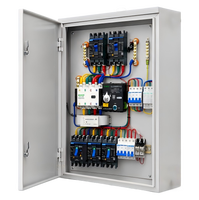 Boîtier de distribution d'alimentation double ATS industriel 380V AC avec stabilisateur de tension 50KVA, relais de séquence de phase, panneau de commande IP54