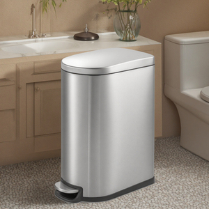 Bidone a pedale rettangolare a chiusura morbida 12L <span class=keywords><strong>pattumiera</strong></span> in acciaio inossidabile <span class=keywords><strong>pattumiera</strong></span> da <span class=keywords><strong>bagno</strong></span> per la casa - Product Image 6