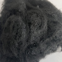 Fibre de rembourrage textile noire recyclée de qualité supérieure, 4D 75mm, faible teneur en BPA, écologique