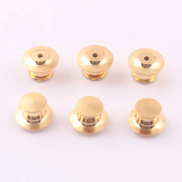 hot sale gold brass flat head tie tack locking clutch pin back for lapel pin accessories