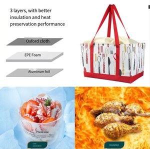 Glacière souple moderne en Oxford pliable de qualité supérieure pour l'isolation thermique, pour les courses, <span class=keywords><strong>la</strong></span> livraison de nourriture, les voyages, <span class=keywords><strong>la</strong></span> plage, les pique-niques - Product Image 3