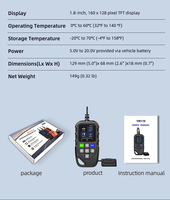 Escáner OBD2 YM119 en Oferta, Lector de Códigos, Material ABS, 1 Año de Garantía, Pantalla LCD, 5-18V, Compatible con Varios Idiomas, Compatible con Todos los Autos desde 1996