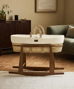 Panier de couchage pour bébé <span class=keywords><strong>en</strong></span> feuilles de maïs naturelles, tressé à la main, respirant, berceau Moïse avec support à bascule - Product Image 5