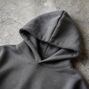 Sudadera con Capucha Casual para <span class=keywords><strong>Hombre</strong></span>, Estilo Vintage, Tejido Grueso, 100% Algodón, Felpa Francesa, Negra, Talla Grande - Product Image 5
