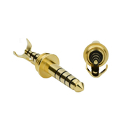 Haute qualité plaqué or 2.5MM 3.5MM 4.4MM 6.35MM métal mâle Fe 4.4MM 5 pôles adaptateur stéréo équilibré en Fiber de carbone prise 4.4MM