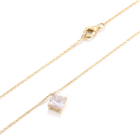 Collier pendentif en or jaune 18 carats, 14 ou 10 carats, collier de diamants de laboratoire de princesse de 1 à 3 carats, collier de diamants VVS1 DEF CVD