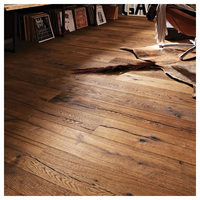 Plancher en bois d'ingénierie en chêne blanc européen avec incrustations de bois, 10% de réduction