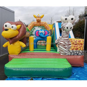 Château Gonflable Commercial Thème Zèbres <span class=keywords><strong>Pas</strong></span> <span class=keywords><strong>Cher</strong></span> pour l'Extérieur – Combos Château Gonflable Commercial à Vendre - Product Image 1