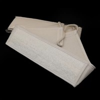 Esfoliante Natural de Lufa para Costas com Alças de Algodão, Esfoliante Dupla Face para Banho