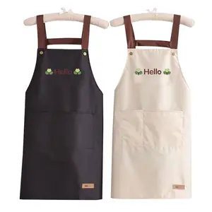 Grembiule da cucina in PVC a buon mercato impermeabile grembiule da barbiere con Logo tascabile personalizzato casa grembiule cucina cuoco cucina